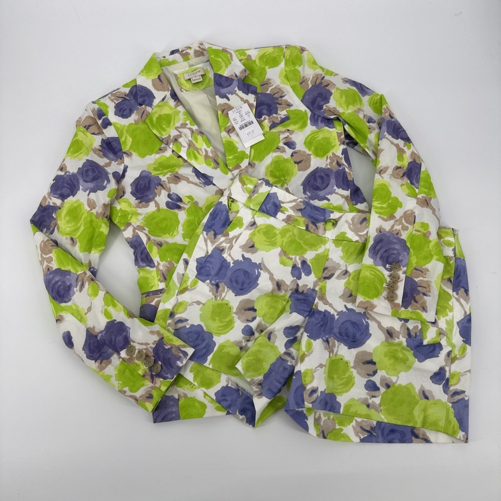 NWT J Crew Schoolboy Blazer 2 Piece Set Women 2 Single Breasted Boho Floral Chic